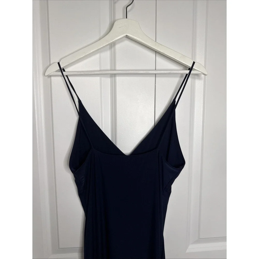 Fashion‎ Nova Navy Blue Midi Dress V Neck Strappy Size M Party Coquette Dainty